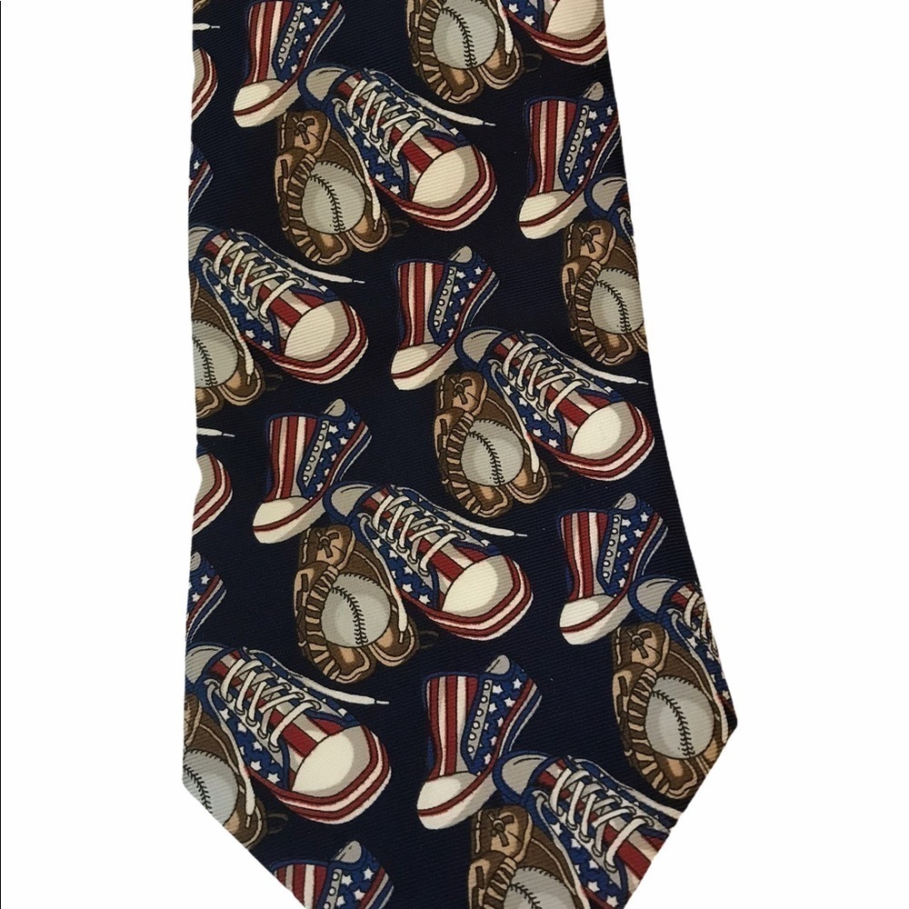 Albert Nipon American Pop USA Baseball Necktie